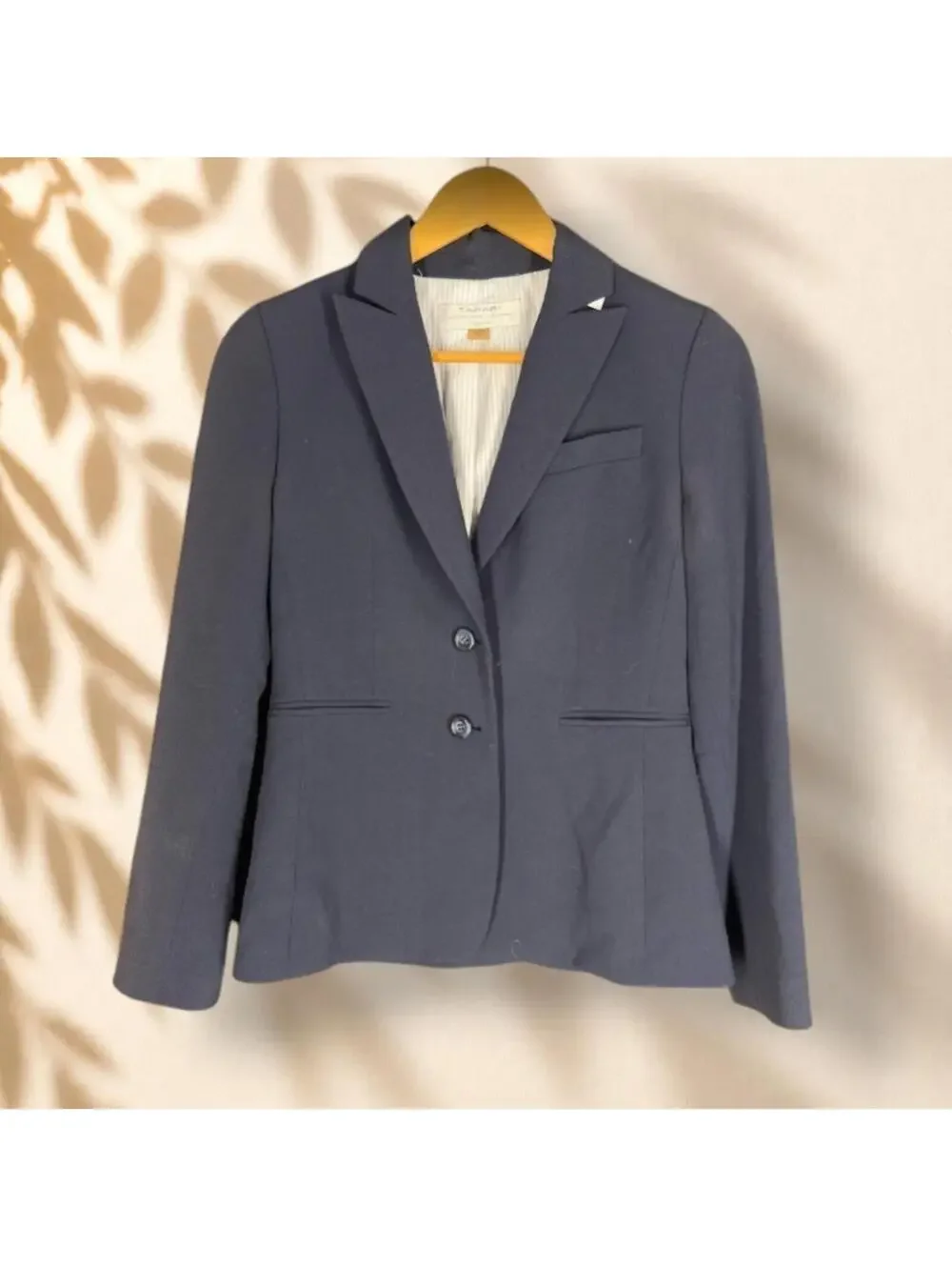Tahari Blazer Women 2P Petite Blue Button Up Collared Long Sleeve Lined Pockets - Picture 1 of 7